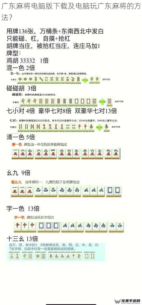 广东麻将电脑版下载及电脑玩广东麻将的方法？