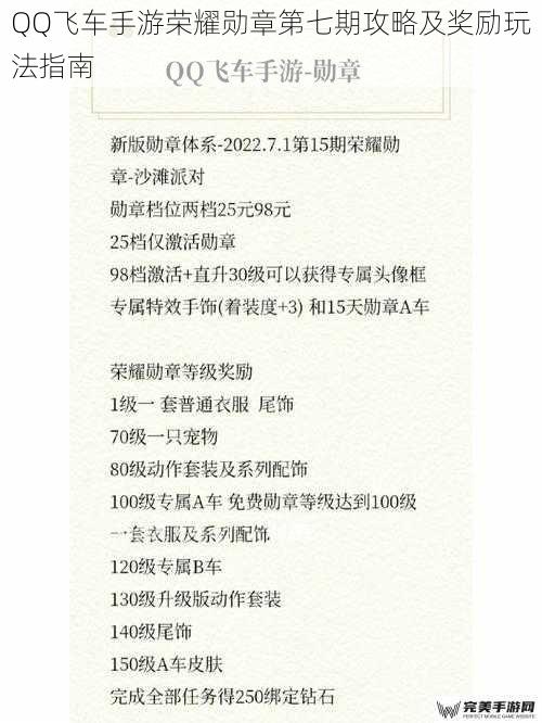 QQ飞车手游荣耀勋章第七期攻略及奖励玩法指南