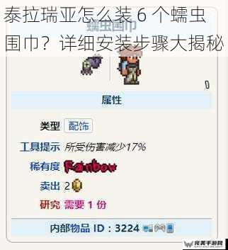 泰拉瑞亚怎么装 6 个蠕虫围巾？详细安装步骤大揭秘