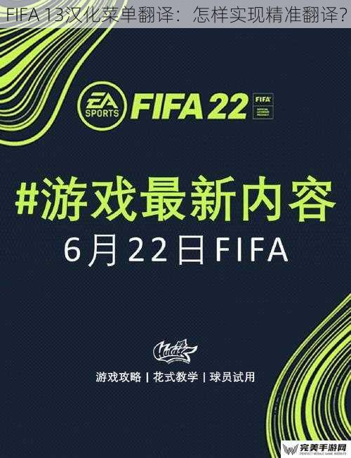 FIFA 13汉化菜单翻译：怎样实现精准翻译？