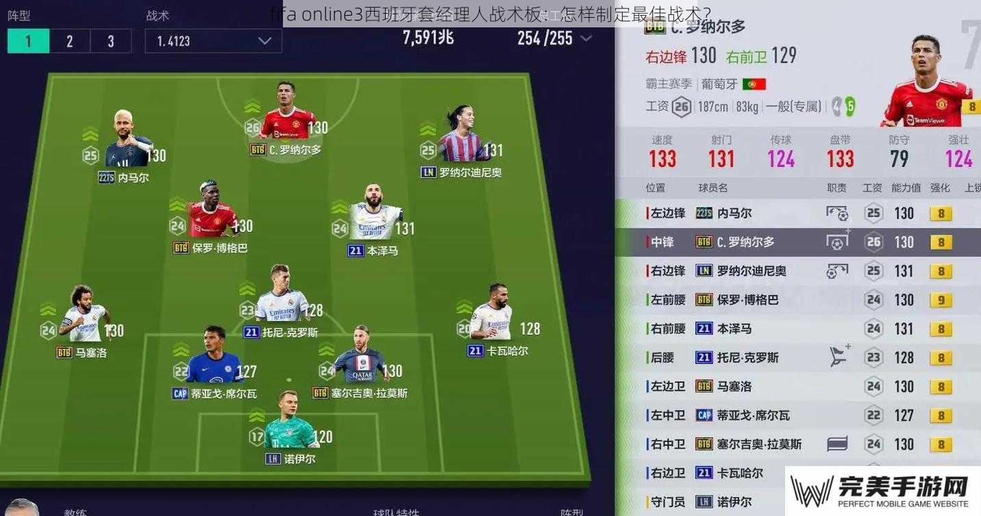 fifa online3西班牙套经理人战术板：怎样制定最佳战术？