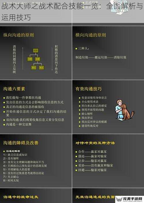 战术大师之战术配合技能一览：全面解析与运用技巧