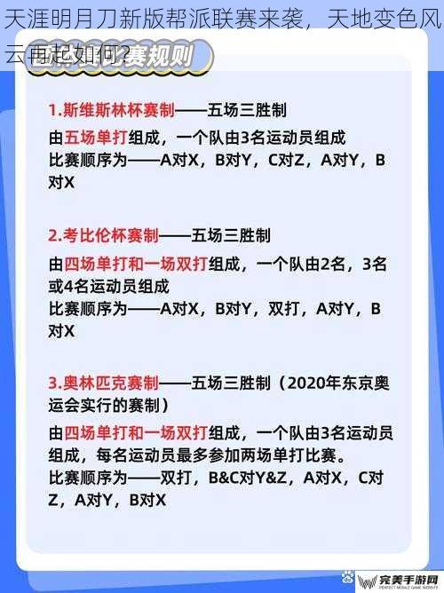 天涯明月刀新版帮派联赛来袭，天地变色风云再起如何？