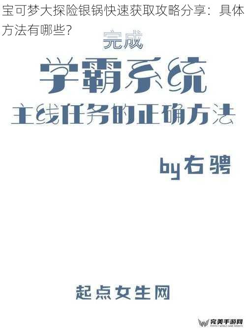 宝可梦大探险银锅快速获取攻略分享：具体方法有哪些？