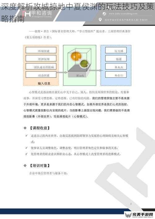 深度解析攻城掠地中夏侯渊的玩法技巧及策略指南