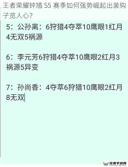 王者荣耀钟馗 S5 赛季如何强势崛起出装钩子览人心？