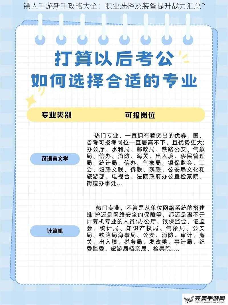 镖人手游新手攻略大全：职业选择及装备提升战力汇总？