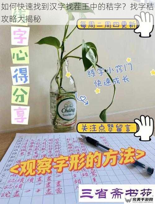 如何快速找到汉字找茬王中的秸字？找字秸攻略大揭秘