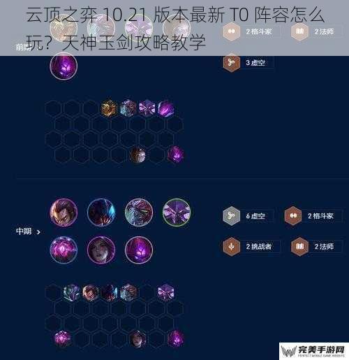 云顶之弈 10.21 版本最新 T0 阵容怎么玩？天神玉剑攻略教学