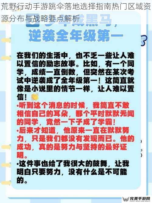 荒野行动手游跳伞落地选择指南热门区域资源分布与战略要点解析