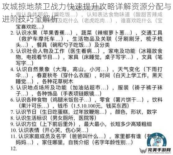 攻城掠地禁卫战力快速提升攻略详解资源分配与进阶技巧全解析