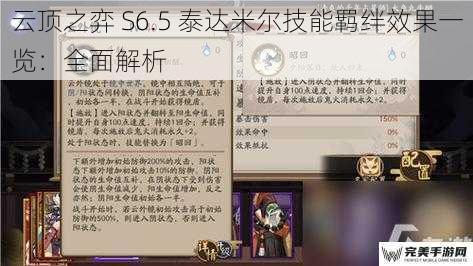 云顶之弈 S6.5 泰达米尔技能羁绊效果一览：全面解析