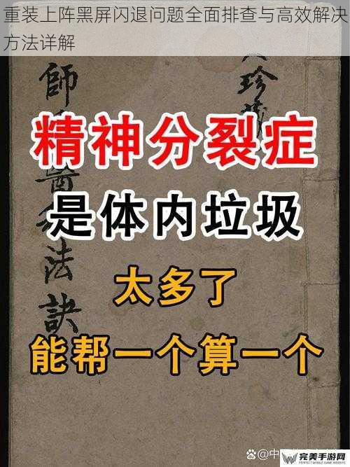 重装上阵黑屏闪退问题全面排查与高效解决方法详解