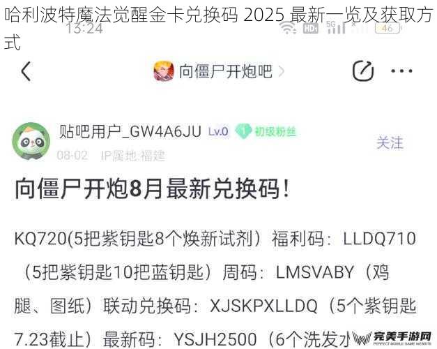 哈利波特魔法觉醒金卡兑换码 2025 最新一览及获取方式