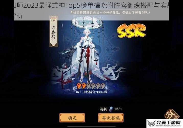 阴阳师2023最强式神Top5榜单揭晓附阵容御魂搭配与实战技巧解析