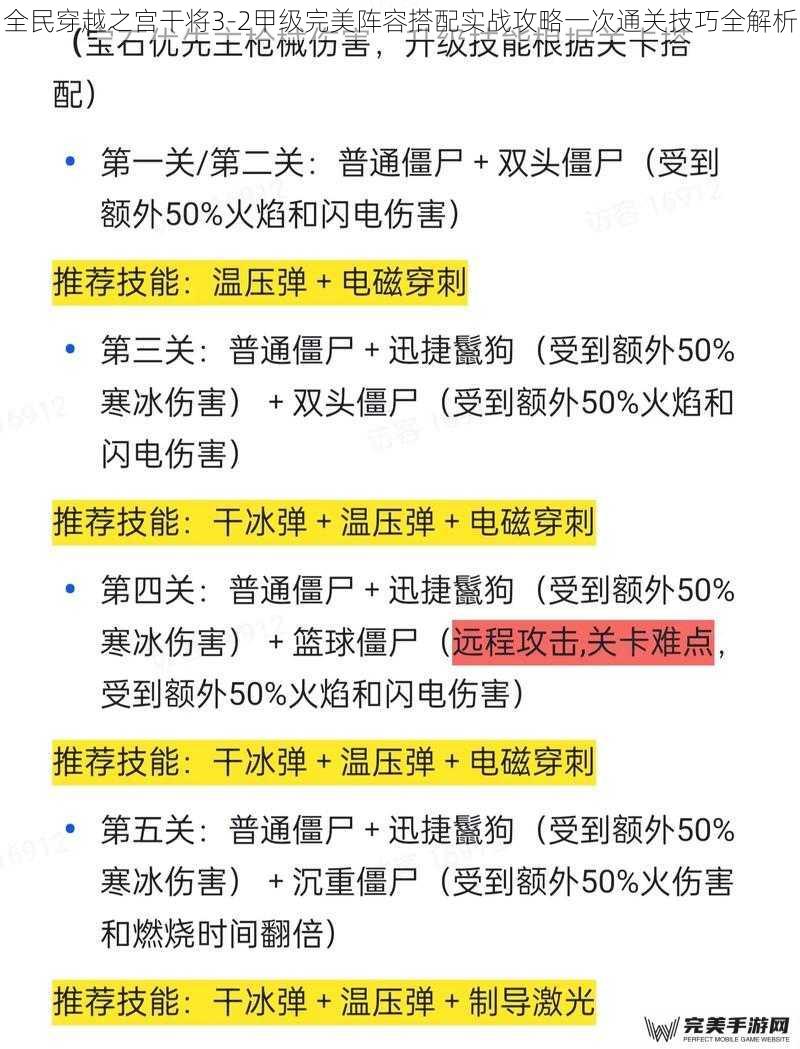 全民穿越之宫干将3-2甲级完美阵容搭配实战攻略一次通关技巧全解析